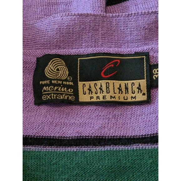 Casablanca Women Merino Wool Cardigan Button Front Euro 38 US 6 Striped Italy - Picture 6 of 6